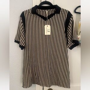 XS Fashion Brand Company Unisex Striped Polo